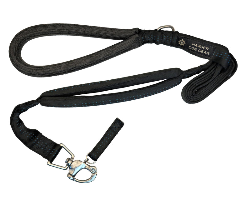 Heavy-Duty 6ft Dog Leash – Quick Release Snap, Dyneema Handle, Waterproof, 316 Stainless, Handmade USA (Black) Black - PawsPlanet Australia