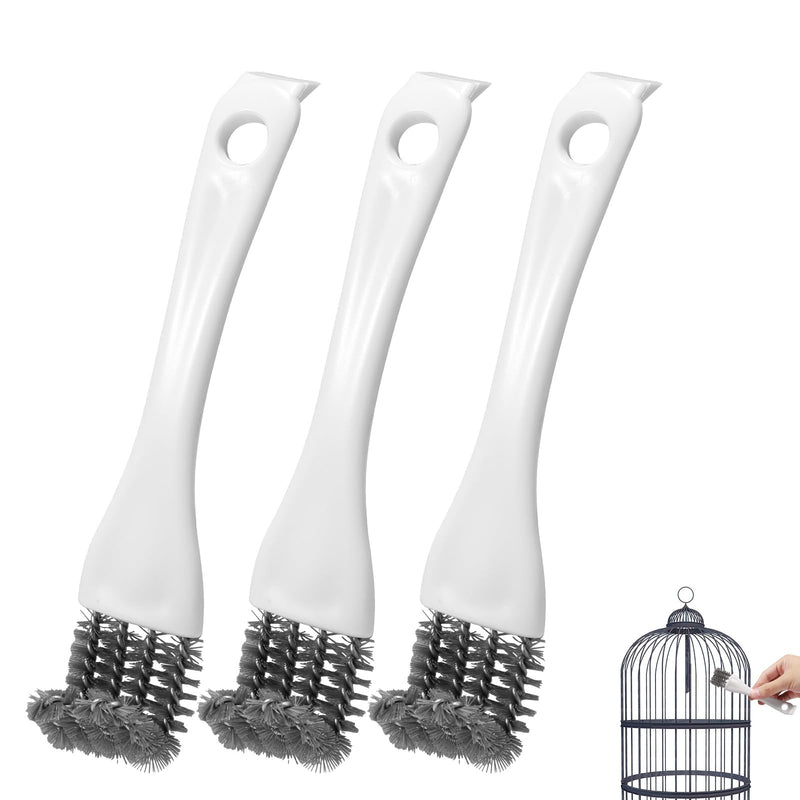 3pcs Bird Cage Brush Cleaner, Stainless Steel Bird Cleaning Brush Durable Droppings Removal Tool for Pet Parrot Fowl Cage Remover Cleaning Accessory - PawsPlanet Australia