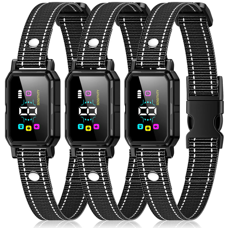 3-Pack Dog Bark Collar for Large Dog 8-120Lbs Medium Small Dog Barking Collar with 5 Adjustable Sensitivity Beep Vibration Harmless Shock Anti Bark Device