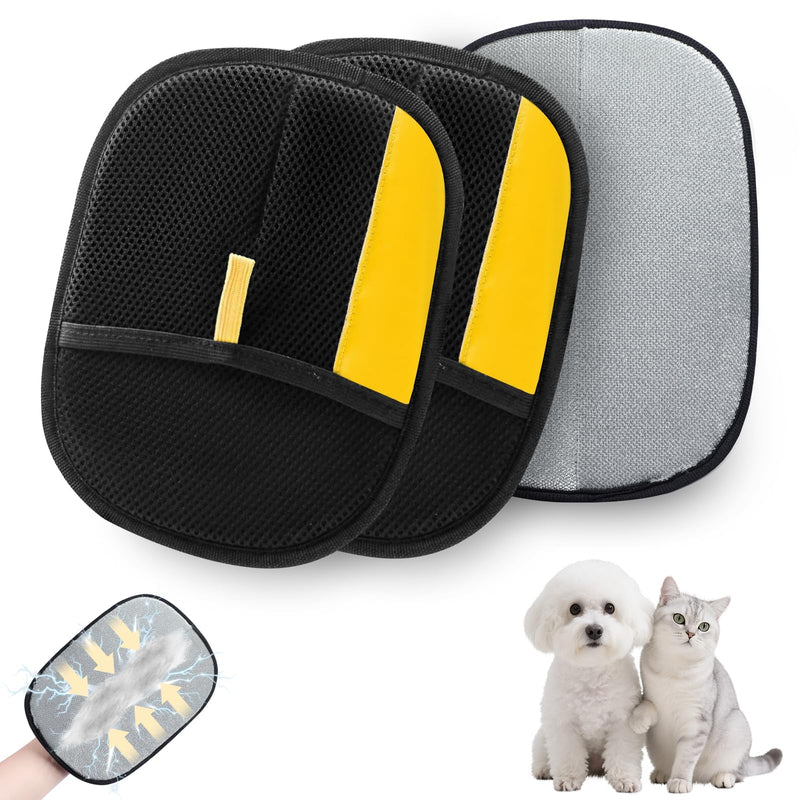 Magic Brush Pet Hair,Pet Hair Removal Glove for Cats & Dogs, Newly Upgraded Reusable Electrostatic Pet Hair Remover Glove Powerful Cat Grooming Glovesfor Couch Furniture, Carpet, Curtain(2PCS) - PawsPlanet Australia