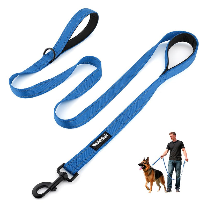 Heavy Duty Double Handle Dog Leash 6 ft Long for Total Control, Padded 2 Handle, Reflective Training Lead for Medium Large Dogs (Navy Blue, 6 FT) Navy Blue - PawsPlanet Australia