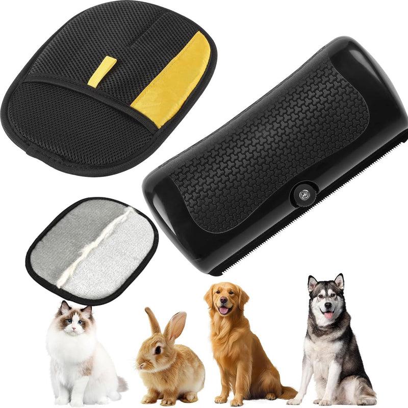 1Pc Grooming Deshedding Brush, 1Pc Pet Hair Removal Glove for Cats & Dogs, Deshedding Dog Brush Pet Hair Removal Tool Double-Sided for Couch, Clothing, Carpet, Car Seat - PawsPlanet Australia
