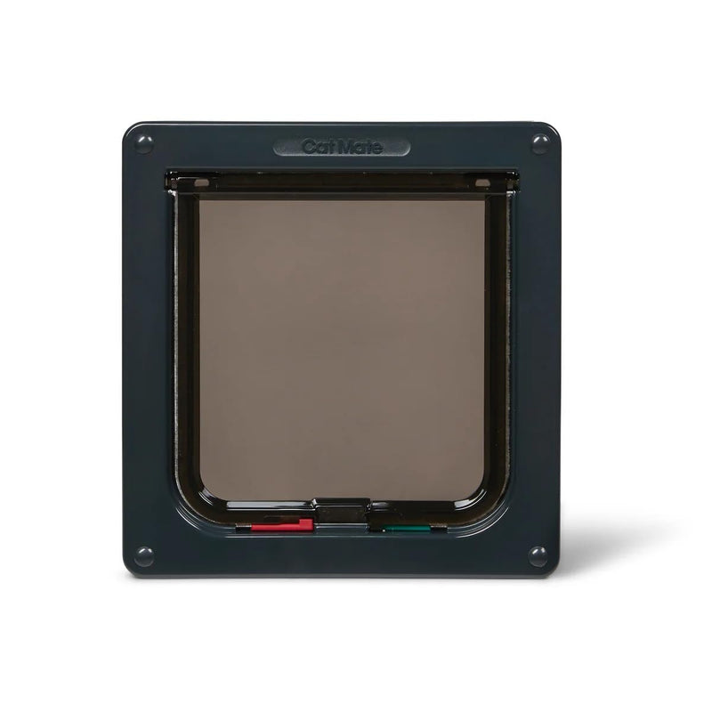 Cat Mate 4-Way-Locking Cat Flap with Door Liner to 2" (235) - Secure Lockable Door for Small to Medium Sized Cats, for UPVC, Wood and Wall, Grey Gray