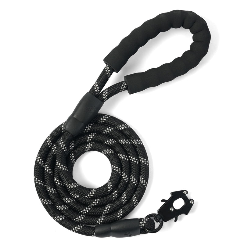 Heavy Duty Dog Leash for Large Dogs, 6FT Reflective Puppy Lead with Upgrade Frog Hook, Strong Secure Bungee Leash for Medium Large Breed Dogs Walking Training (Black) Black - PawsPlanet Australia