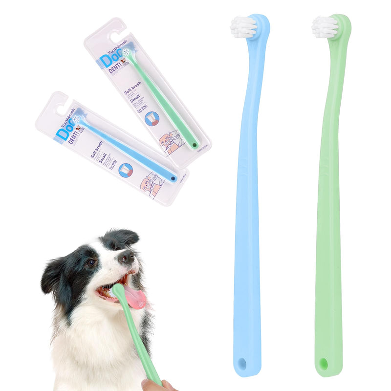 2 PCS Small Dog Toothbrush, Small Dog and Cat Toothbrush Kit, Mini Head Soft Deep Teeth Cleaning Brushes for Puppy Kitten Tiny Pets - PawsPlanet Australia