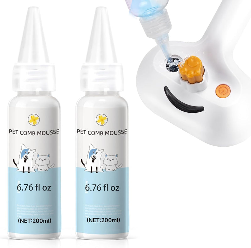 Pet Steam Brush Spray Refill for Dogs & Cats – Concentrated Waterless Shampoo, 3-in-1 Grooming Spray Comb Mist, Self Cleaning Pet Brush for Shedding & Hair Removal, 2*Shampoo(Steam Brush Not Included) - PawsPlanet Australia