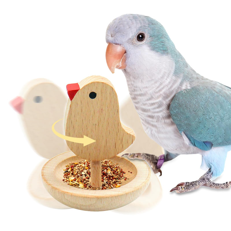Bird Feeder Toy,Wooden Parrot Food Bowl with Rocking Base Design, Natural Wooden Chew Toy for Small Medium Birds, Parakeets, Lovebirds, Hamsters, Guinea Pigs - PawsPlanet Australia
