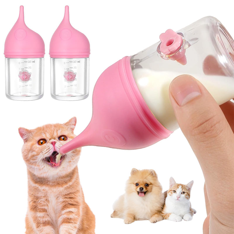 2 Pcs Puppy Bottles for Nursing Animal Feeding Bottles Reusable Pet Feeder Bottle Anti-Choking Design Puppy Bottle Silicone Kitten Feedings Kit for Newborn Kitten Puppies Small Animals - PawsPlanet Australia