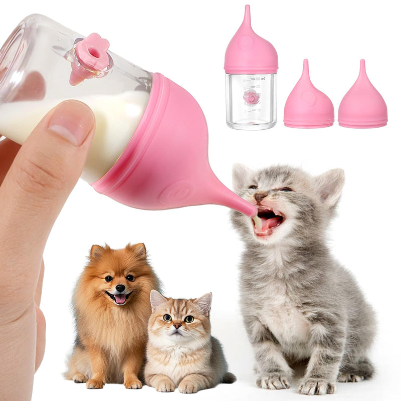 Pet Feeder Bottle Kitten Bottles for Nursing Silicone Kitten Bottle Feedings Kit Anti-Choking Puppy Bottles Reusable Puppy Feeding for Newborn Kittens Puppies Small Animals - PawsPlanet Australia