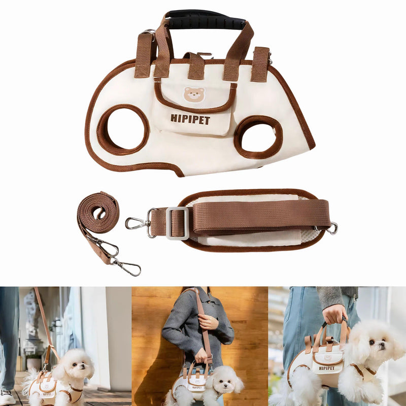 Dog Carrier Sling for Small Dogs - 3-in-1 Convertible Harness, Backpack & Leash with Snack Pouch, Durable Oxford Outer & Breathable Mesh Lining, Machine Washable (S,4.4-8.8Lbs) - PawsPlanet Australia