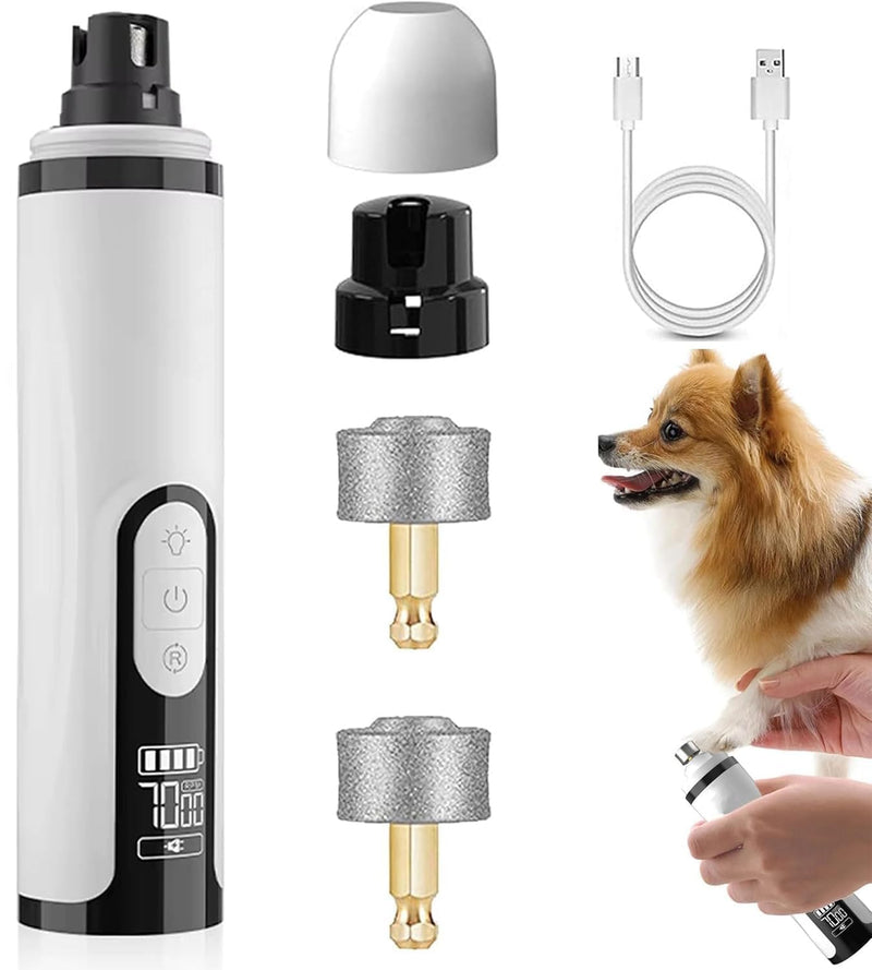 Silent Groom Pro Nail Grinder,2025 Upgraded Nail Trimmer for Dogs and Cats with LED Light & 3 Speeds,Rechargeable USB Charging Pet Nail Grinder for Thick Nails 1Set - PawsPlanet Australia