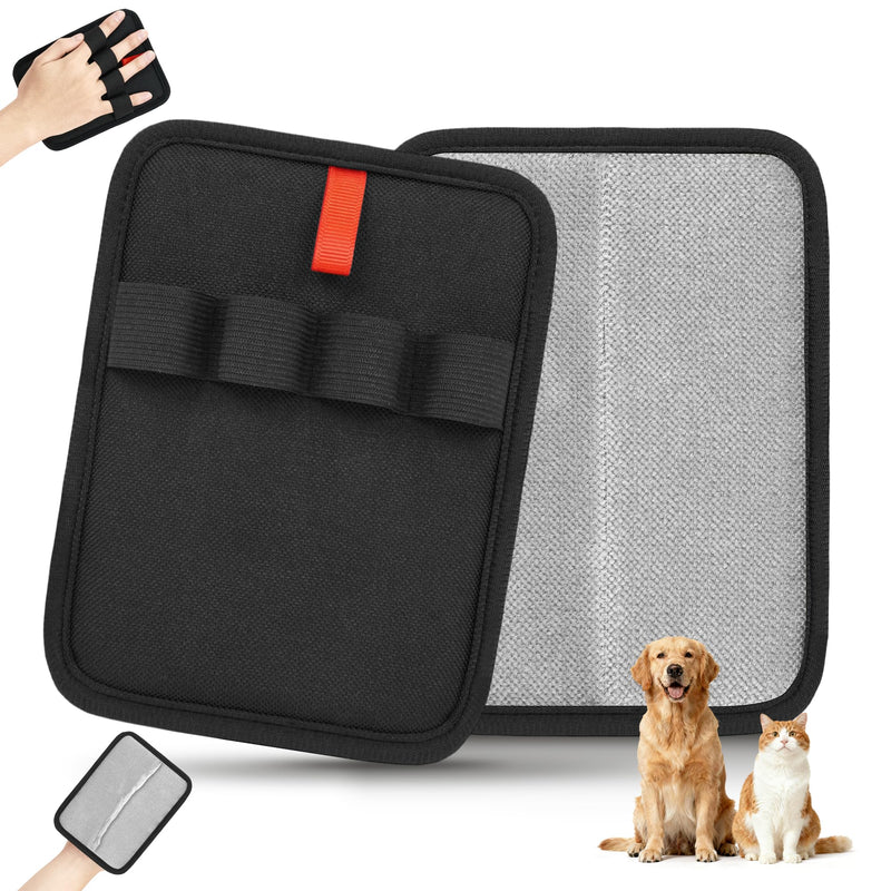 Pet Hair Removal Glove for Cats & Dogs, Upgraded Four-Finger Magic Brush Electrostatic Pet Hair Gloves, Reusable Pet Hair Remover Tool for Laundry, Couch, Carpet, Car Seat Black