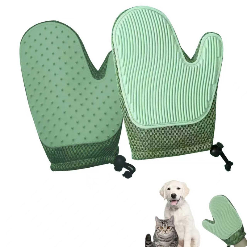 Pet Hair Remover Gloves Bath Brush Gentle Shedding Brushes,Pet Hair Remover Tool for Carpet, Curtain, Clothing, Couch, Car Seat (Green) green - PawsPlanet Australia
