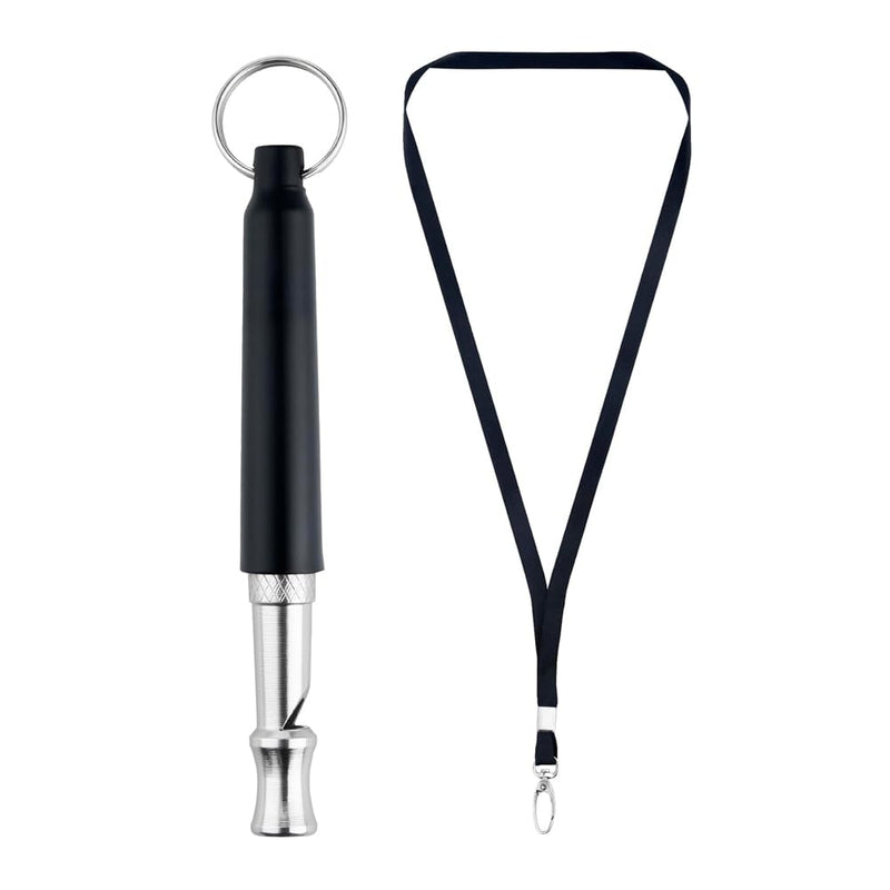 Dog Whistle to Stop Barking, Adjustable Ultrasonic Silent Bark Control for Dogs, Training Device with Lanyard Strap, Black - PawsPlanet Australia