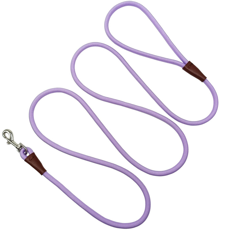 MayPaw Small Rope Dog Leash 6FT 8FT 10FT, 1/4-in Lightweight Pet Leash for Small Dogs/Puppy/Cats, Classic Colors Round Dog Lead(8ft*1/4",Purple) 8ft*1/4" purple - PawsPlanet Australia