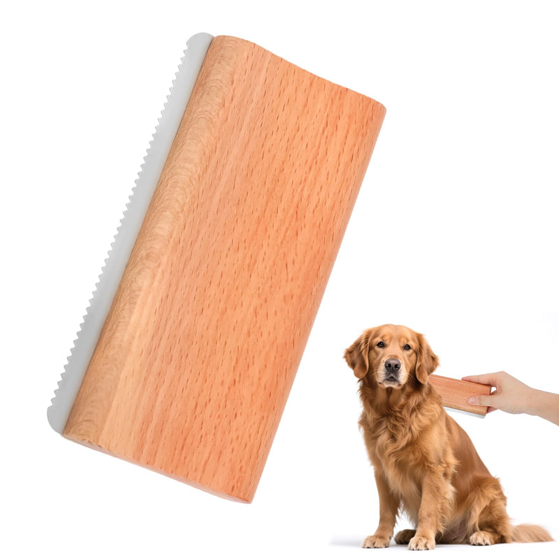 Dog Deshedding Brush, Wooden Pet Hair Shedding Brush with Fine Comb Teeth Ergonomic Pet Hair Removal Tool for Grooming Shedding Dog Cat Horse Rabbit - PawsPlanet Australia