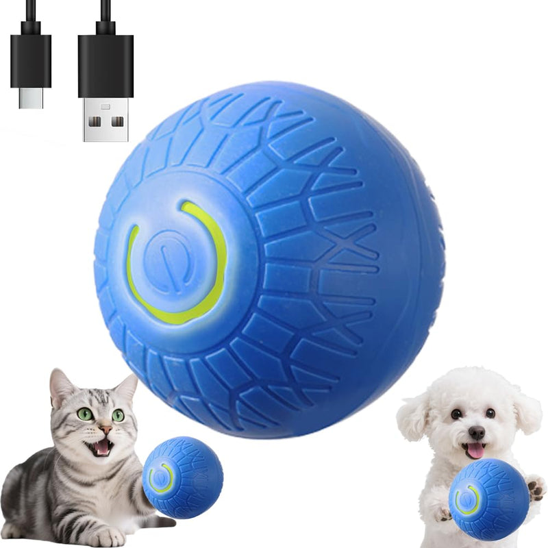 BIONEMAGILI Interactive Self-Moving Pet Toy Ball - Motion-Activated Auto Rolling, Military-Grade Chew Resistant, USB-C Rechargeable for Small Dogs & Cats (Orange, Small Sizes) - PawsPlanet Australia