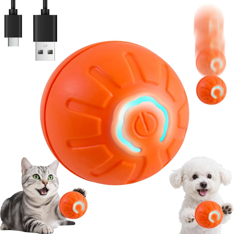 BIONEMAGILI Interactive Self-Moving Pet Toy Ball - Motion-Activated Auto Rolling, Military-Grade Chew Resistant, USB-C Rechargeable for Small Dogs & Cats (Blue, Medium Sizes) - PawsPlanet Australia