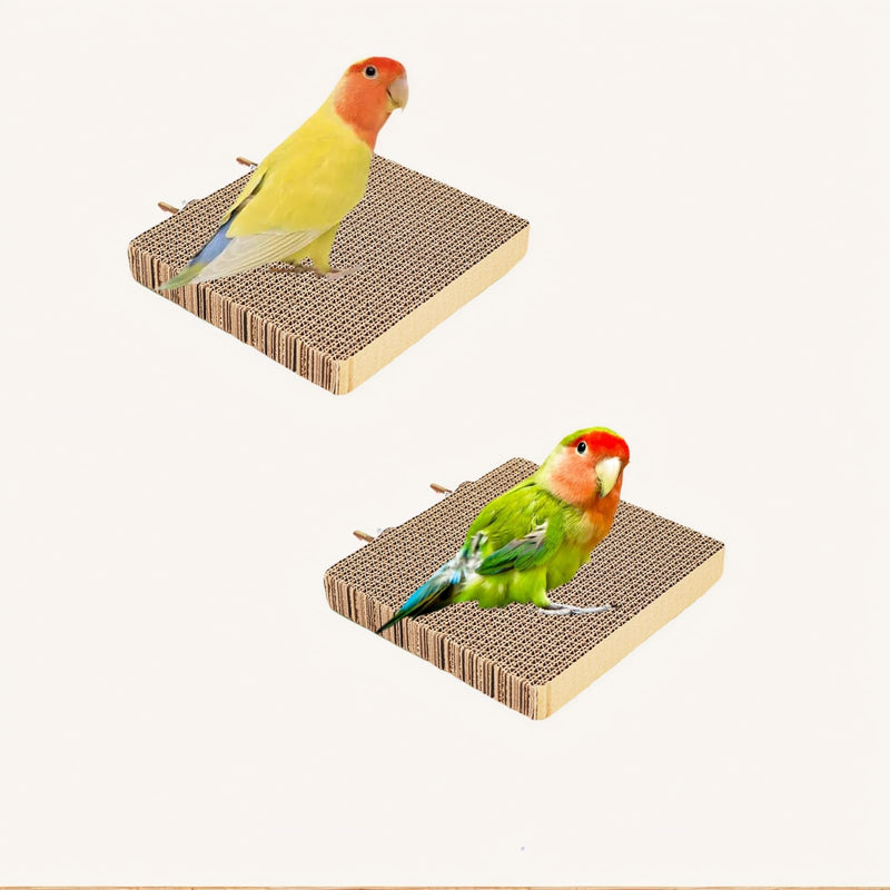 2PCS Bird Toys for Cage - Shredding & Foraging Platform Perch Stand, Safe Cardboard Chew Toys for Parakeets, Cockatiels, Conures, Parrots | Cage Attachment | Bird Cage Accessories - PawsPlanet Australia