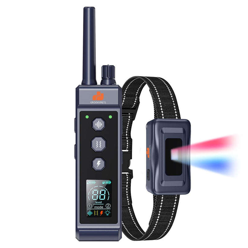 Dog Training Collar, 1400 Yards Remote with Full Color LCD Display, 3 Effective Training Modes with Tricolor LED Dog Locator Light, Waterproof E-Collar, Fits 8-150 lbs Dogs - PawsPlanet Australia