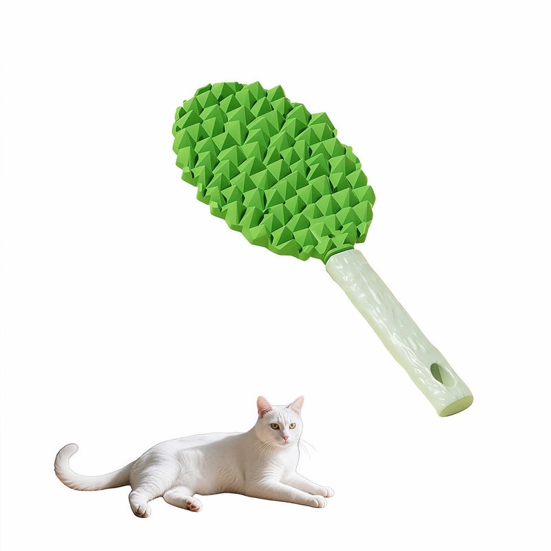 Pet Durian Massage Comb, Dual-Sided Cat Dog Grooming Tool with Back Scraping Teeth, Green, 8.66 inch - PawsPlanet Australia
