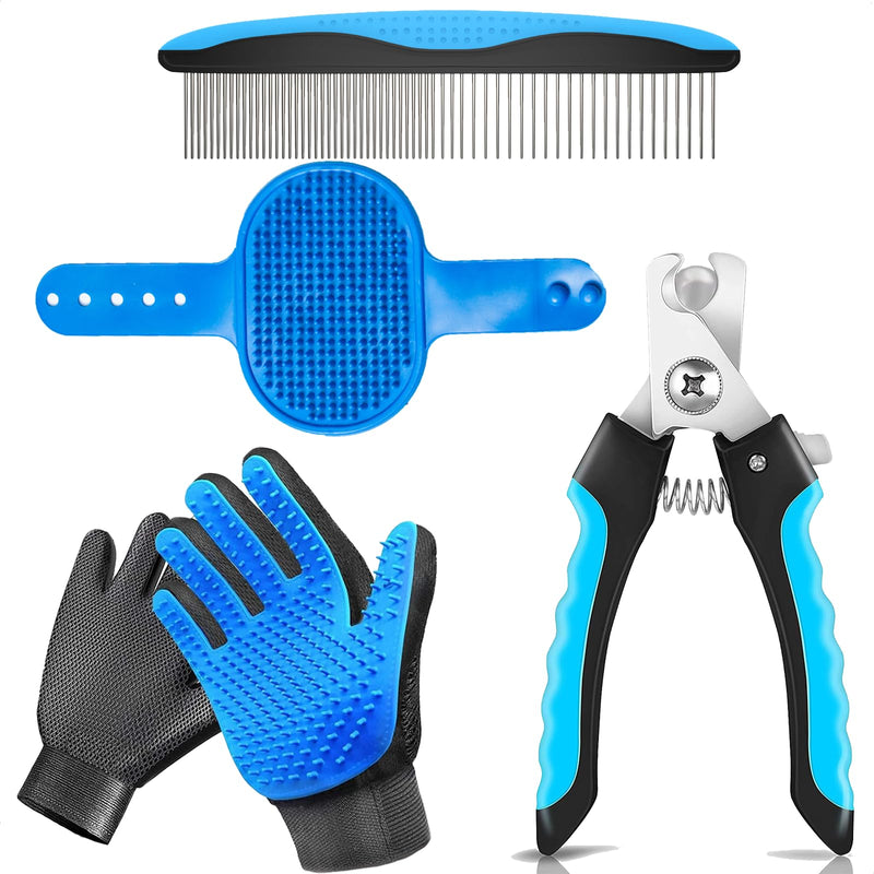 5-in-1 Pet Grooming Kit: Deshedding Rake, Nail Clipper, Grooming Gloves & Massage Brush for Dogs and Cats (Nail Clipper Set) Nail Clipper Set - PawsPlanet Australia