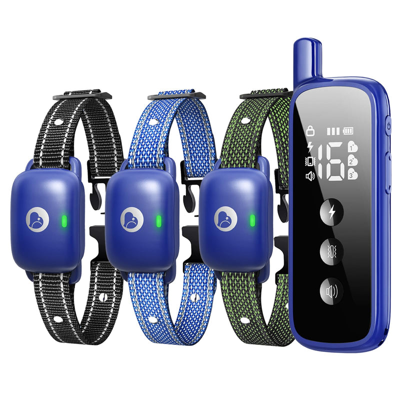 Aikko Dog Shock Collar with Remote - IPX7 Waterproof, 3 Training Modes (Beep, Vibration, Shock), Rechargeable E-Collar for Most Breeds, Anti-Bark & Adjustable Humanitarian Training Collar for 3 Dog - PawsPlanet Australia