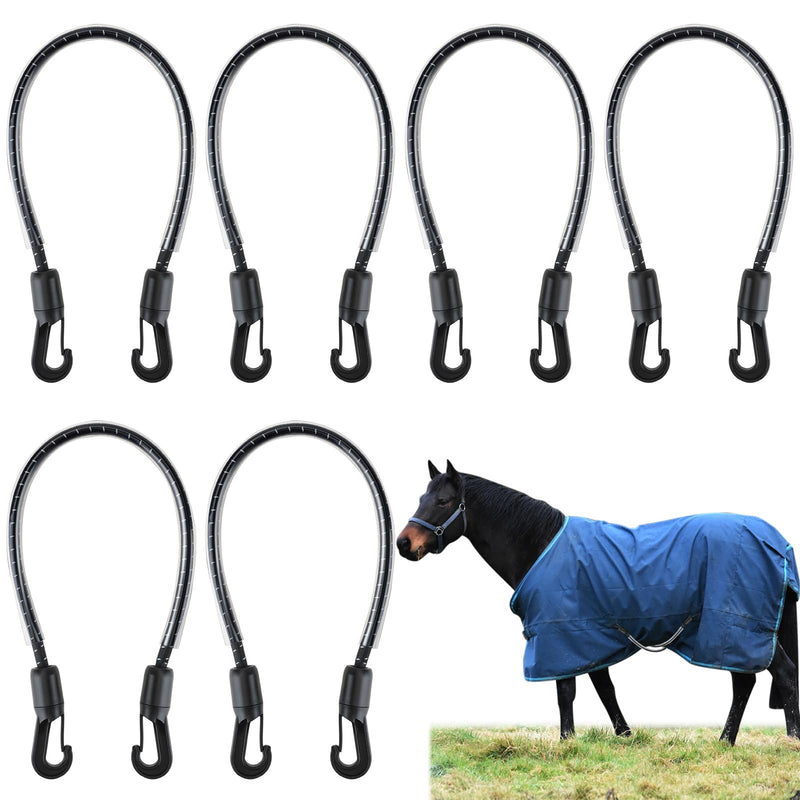 6 Pcs Horse Blanket Leg Straps, Elatic Horse Blanket Leg Straps Replacement with Duble Ended Clips, 20 Inch Horse Rug Tail Strap, Winter Horses Supplies (Medium) Medium - PawsPlanet Australia