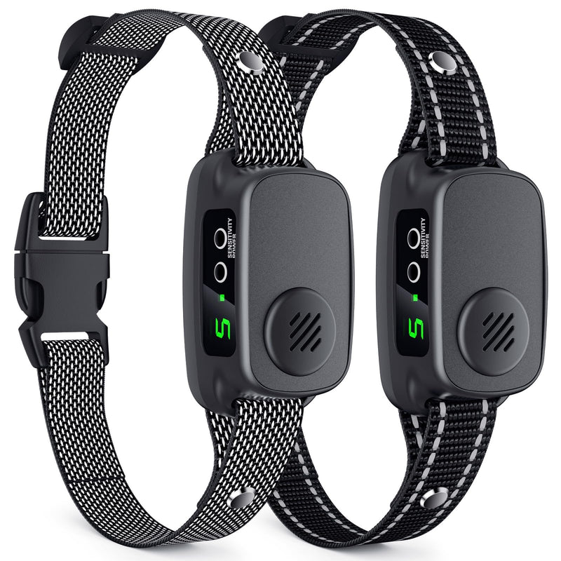 Bark Collar 2 Pack, Dog Bark Collar for Large Medium Dogs 30-120lbs, Automatic Waterproof Barking Collar with Beep Vibration and 5 Adjustable Sensitivity 2Pack Black - PawsPlanet Australia