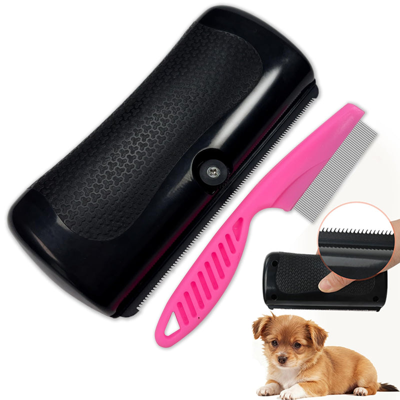 Deshedding Brush For Shedding - Short Long Hair Pet Dog Cat Grooming Tool Brush For Shedding Deshedding Brush for Pet Dogs Cats Rabbits Horses With Flea Comb - PawsPlanet Australia