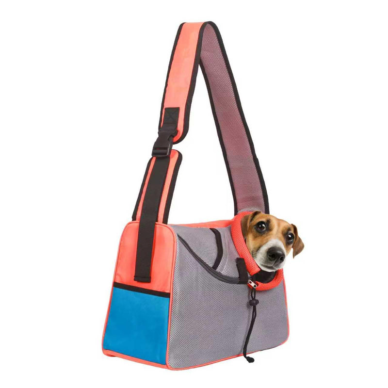 Small Dog Carrier Sling, Hands-Free Large Cat Carrier, Travel Pet Carriers, Breathable Mesh, Soft-Sided Crossbody Puppy Carrying Purse, for Pets, Walk, Vet, Hiking (Orange, Large) Orange - PawsPlanet Australia
