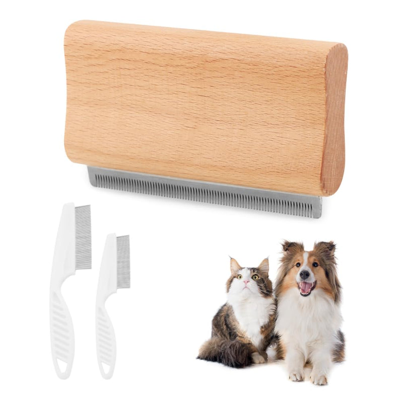 3pcs/pack Dog Brush for Shedding, Cat Brushes/Dog Brush Pet Hair Removal Tool with 2 Dematting Combs for Dogs, Cats, Horses, Painlessly Remove Grooming Supplies for Short & Long Hair, Fur & Dirt 3pcs/pack