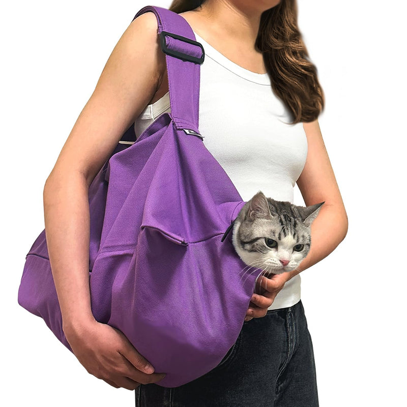 Cat Carrier Pouch, Bonding Care & Stress-Free Calm, Soft Cat Carrier Bag for Adult Cats 10–20 lbs, Restraint Bag for Vet Visits, Grooming & Everyday Care – Lavender Large (10-20 lbs) - PawsPlanet Australia