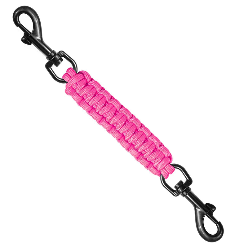 Dog Collar Safety Clip, Collar Companion, Handmade Backup Safety Strap, Double-Ended Clip Leash Connector, Suitable for Dog Harnesses, Prong, Pinch Collars (Pink, 1 Pack) Pink