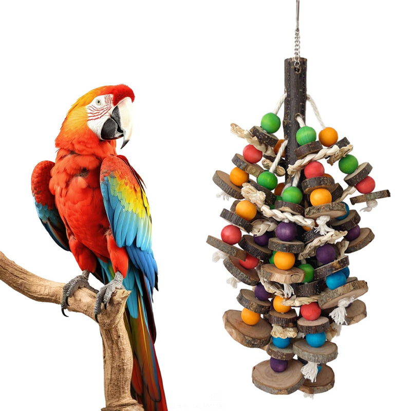 Bird Toys, Medium-Large Birds for Amazon Parrots, Cockatiels, Macaws, African Grey(Branch) Colorful2 - PawsPlanet Australia