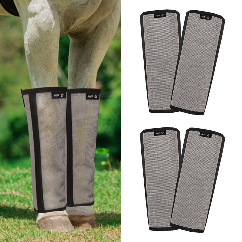 RCL Breathable Horse Fly Boots Set of 4, UV Protective Mesh Horse Leggings, Stomp-Reducing Horse Boots Stay-On Design with Nylon Support, Easy Fit Fly Boots for Horses Hoof & Leg Protection Gray - PawsPlanet Australia