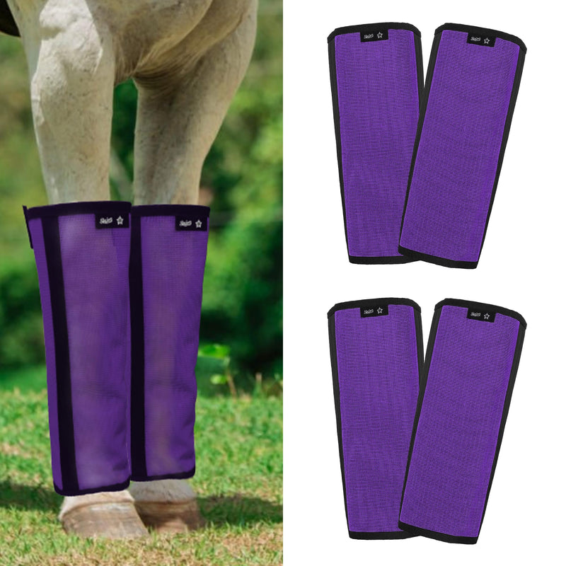 RCL Breathable Horse Fly Boots Set of 4, UV Protective Mesh Horse Leggings, Stomp-Reducing Horse Boots Stay-On Design with Nylon Support, Easy Fit Fly Boots for Horses Hoof & Leg Protection Purple - PawsPlanet Australia