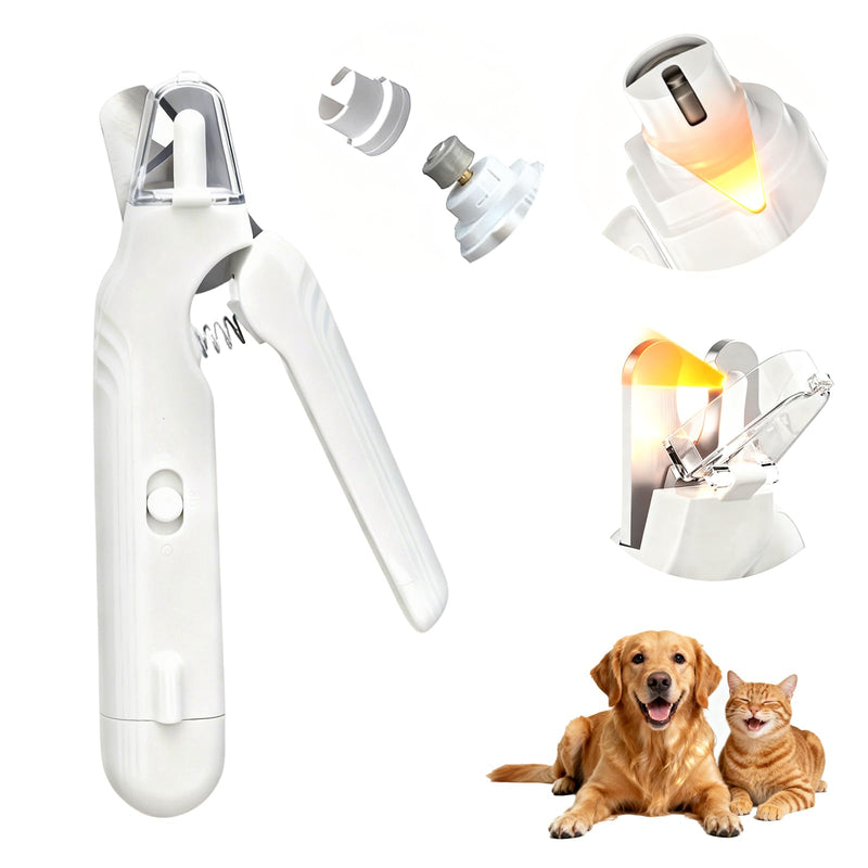 2-in-1 Pet Nail Clipper & Grinder with Dual LED Lights, USB Rechargeable, Electric Multi-Function Grinding, Quiet Operation with Splash Guard, Suitable for Small/Medium/Larg - PawsPlanet Australia