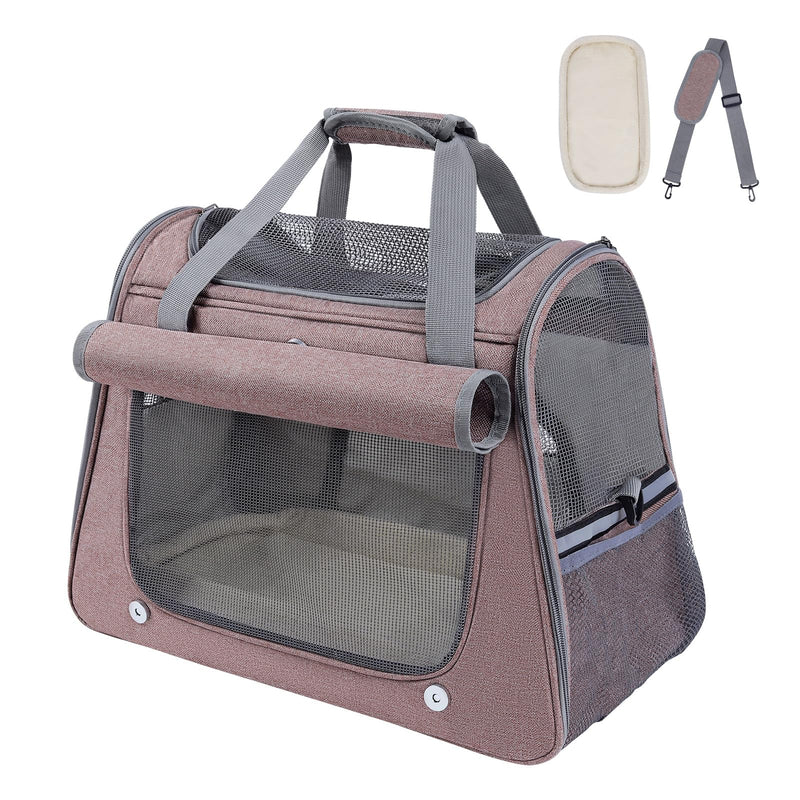 Airline Approved Soft-Sided Pet Carrier for Cats & Small Dogs - Ventilated Travel Bag with Removable Mat, Under 15 lbs, Red - PawsPlanet Australia