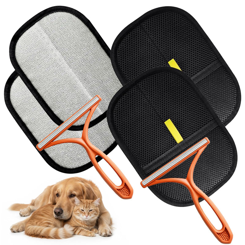 Reusable Electrostatic Pet Hair Remover Glove, Black Mesh Grooming Mitt, Magic Brush Glove Pet Hair Tool for Dogs and Cats. - PawsPlanet Australia