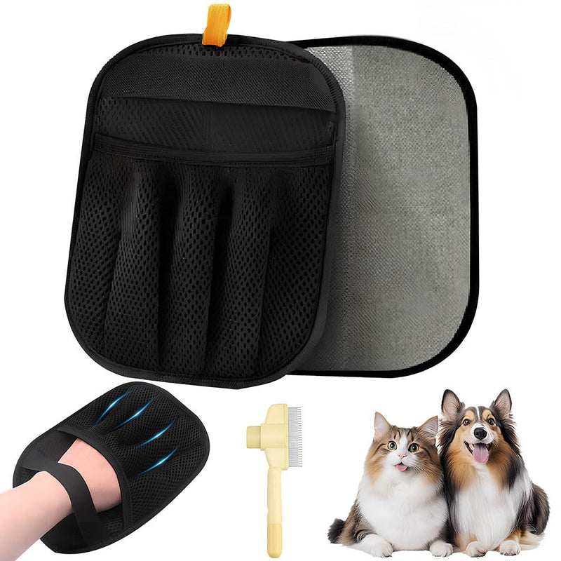 Upgraded 5-Finger Electrostatic Pet Hair Removal Glove for Cats & Dogs - Reusable, Washable, Eco-Friendly Grooming Tool for Furniture, Carpet, Car Seat, Clothes - PawsPlanet Australia