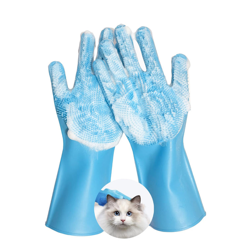 pte Grooming Gloves: Bite-Resistant Pet Bathing Glove with Anti-Slip Particles, Wet and Dry use, Safe for All Ages. Great as Dog Brush Glove and Cat Gloves for Grooming - PawsPlanet Australia