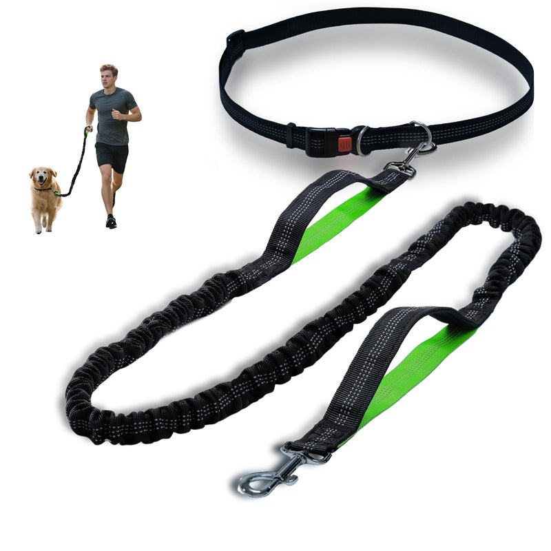 W-UNERVERE Hands Free Dog Leash with Reflective Stitches for Large, Medium & Small Breeds | Running Leash for Dogs with Shock Absorbing Bungee & Adjustable Waist Belt | Up to 150 lbs Weight Capacity - PawsPlanet Australia