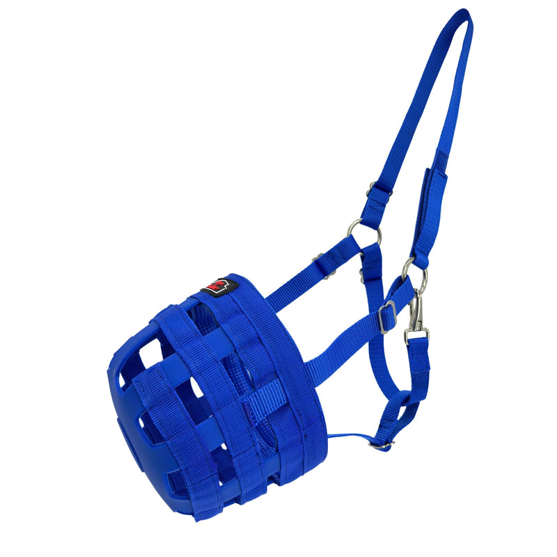 BARN & STABLE Horse Grazing Muzzle for Easy Breathe, Comfortable Muzzle Grazing for Horses with Adjustable Straps, Buckles, Suitable for Precaution of Laminitis Blue Small - PawsPlanet Australia