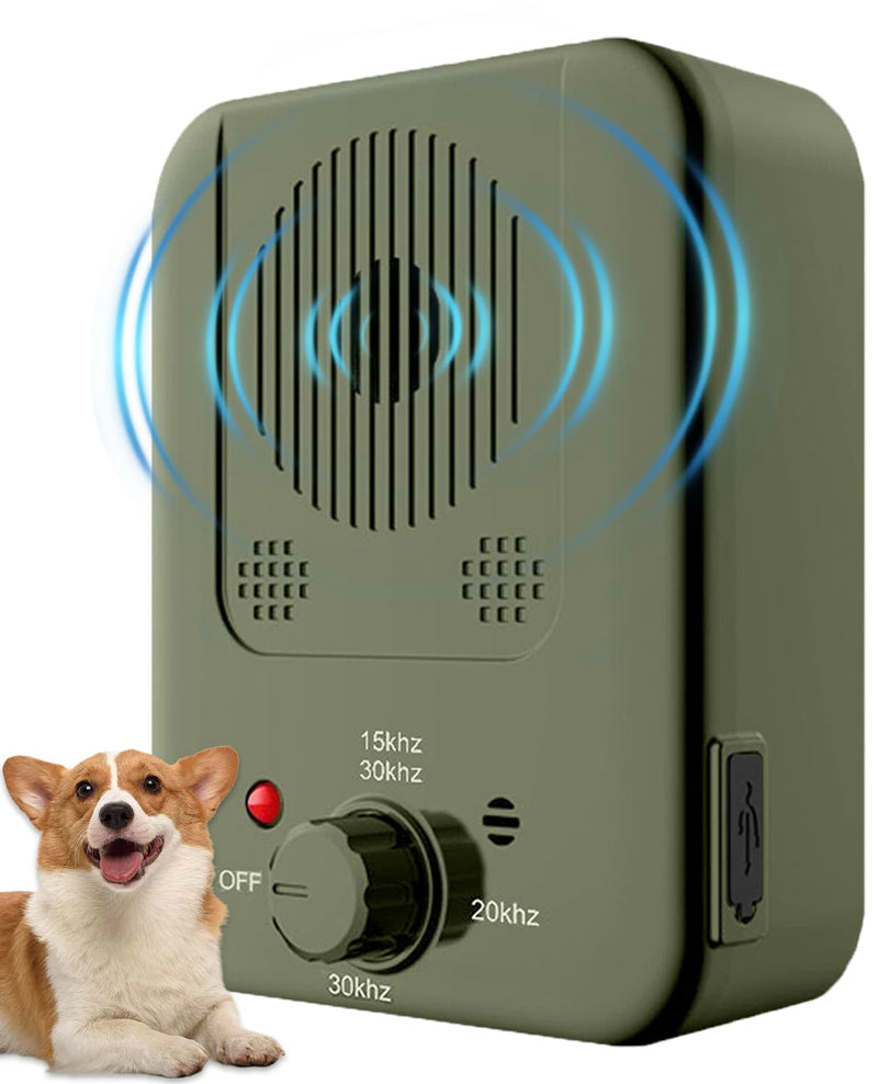 Anti Barking Device, Dog Barking Control Device with 3 Modes, Ultrasonic Dog Barking Deterrent Devices Indoor & Outdoor, Safe & Humane Dog Silencer, Bark Box Stop Neighbors Dog from Barking (Green) Green - PawsPlanet Australia