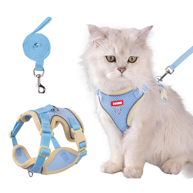 wanheart Cat Harness and Leash Set Escape-Proof Adjustable cat Leash and Harness Combo Suitable for All cat Breeds (Blue, XL) blue