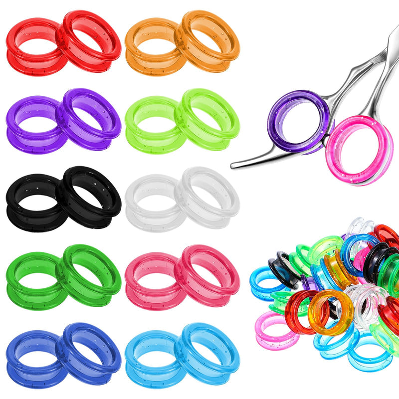 30 Pcs Silicone Scissors Finger Rings Soft Thumb Inserts Protection Pet Grooming Shear Finger Ring Barber Grips for Dog Hair Cutting Barber Accessories - PawsPlanet Australia