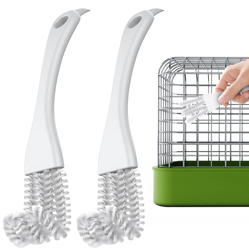Pawfly 2 Pcs Bird Cage Cleaner Brush, 2-in-1 Bird Cage Cleaning Brush, Bird Poop Remover for Perches, Kennels & Small Animal Cages, Bird Cage Accessories, Bird Droppings Removal Brush 2pcs Cleaner Brush - PawsPlanet Australia