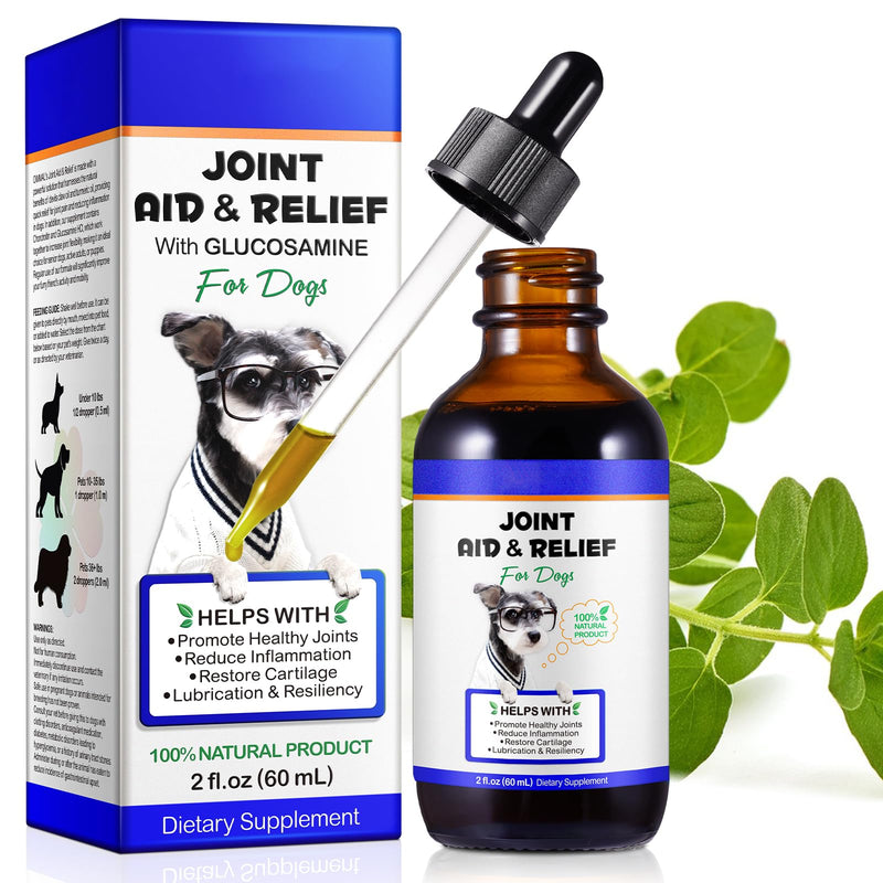Dog Joint Supplement Liquid, Bacon Flavor Hip & Joint Glucosamine Drops for Dogs, Supports Joint Health, Dog Joint Pain Relief Treats Enhances Mobility, Joint Supplement for Dogs (60ml/2 fl.oz) - PawsPlanet Australia