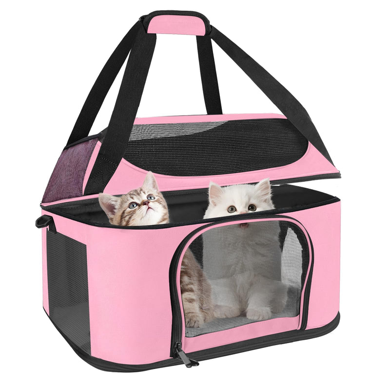 Premium Cat Carrier for Pets Up to 20 Lbs, Cat Travel Bag Soft-Sided Backpack Pet Carriers with Padded Shoulder Strap, Dog Carrier for Small Dogs Puppy Carry Airline Approved, Pink - PawsPlanet Australia